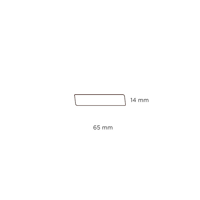 Fodliste glat i MDF hvid - 14 x 65 mm x 278 cm